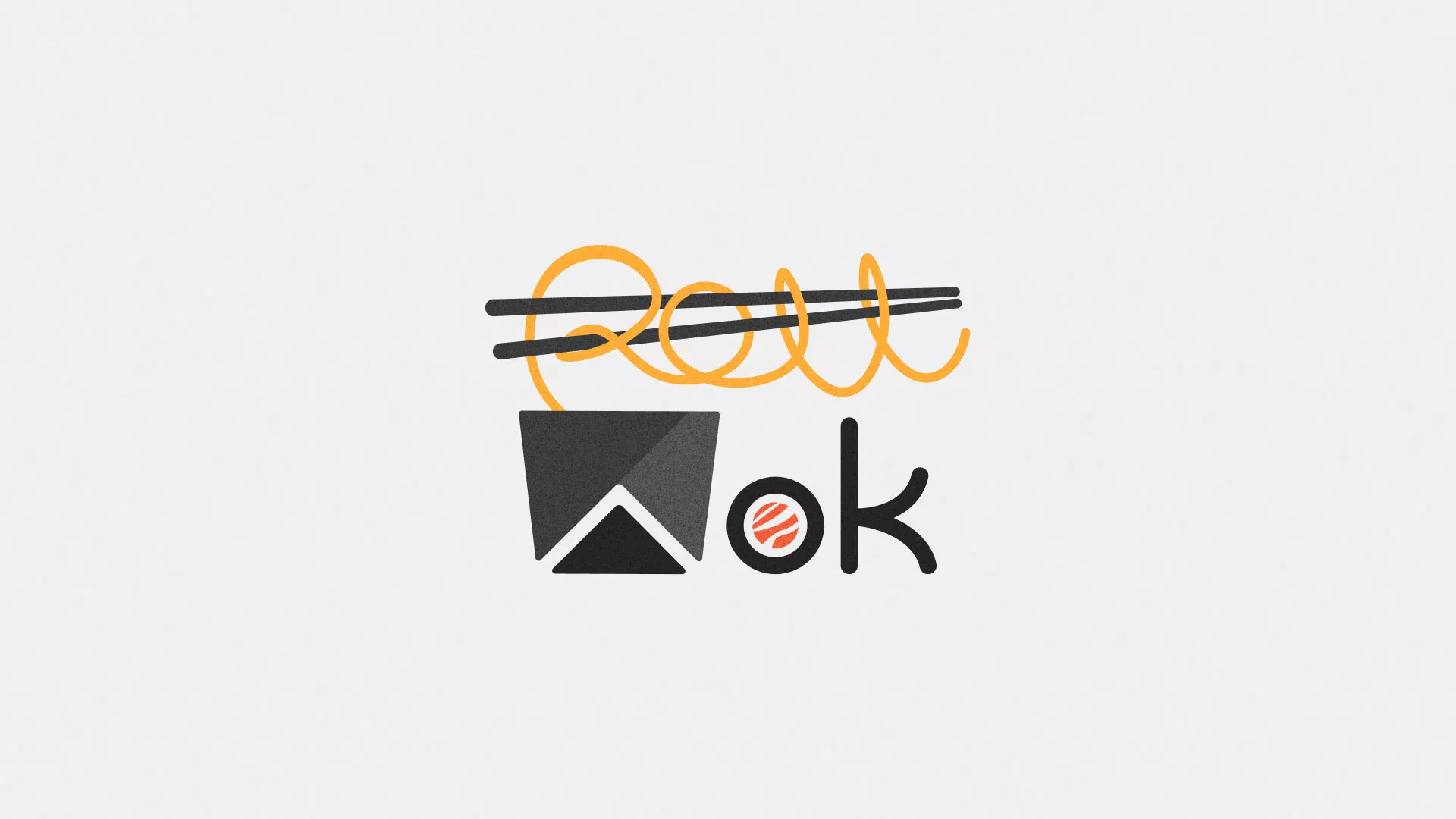 Разработка логотипа суши-бара «Roll Wok Club» в Анадыре